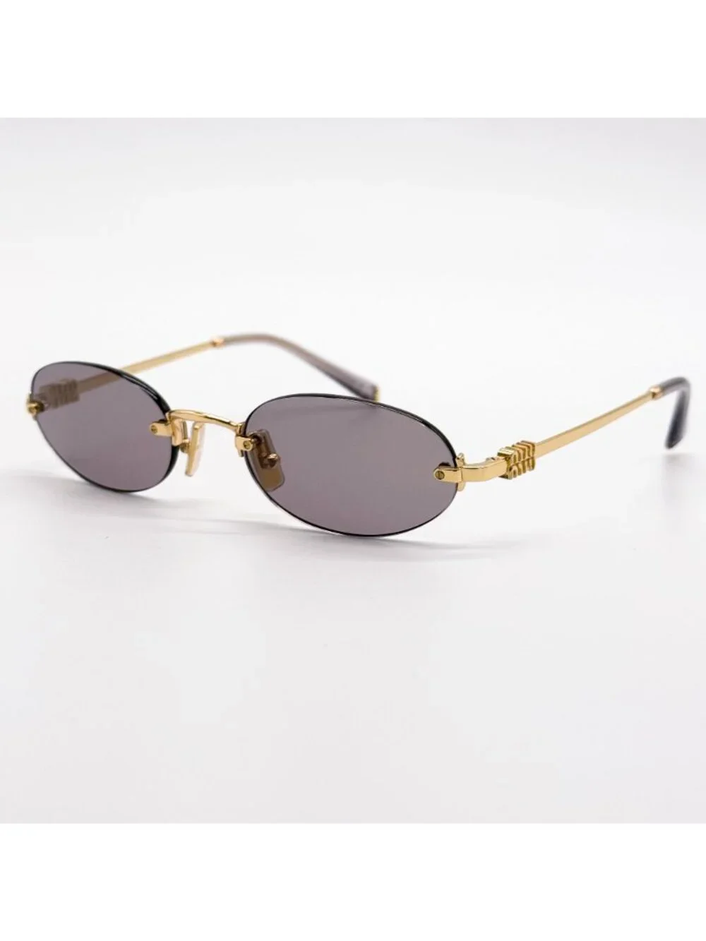 New Miu Miu MU A54S Sunglasses Oval Purple Gold MUA54S 5AK20I